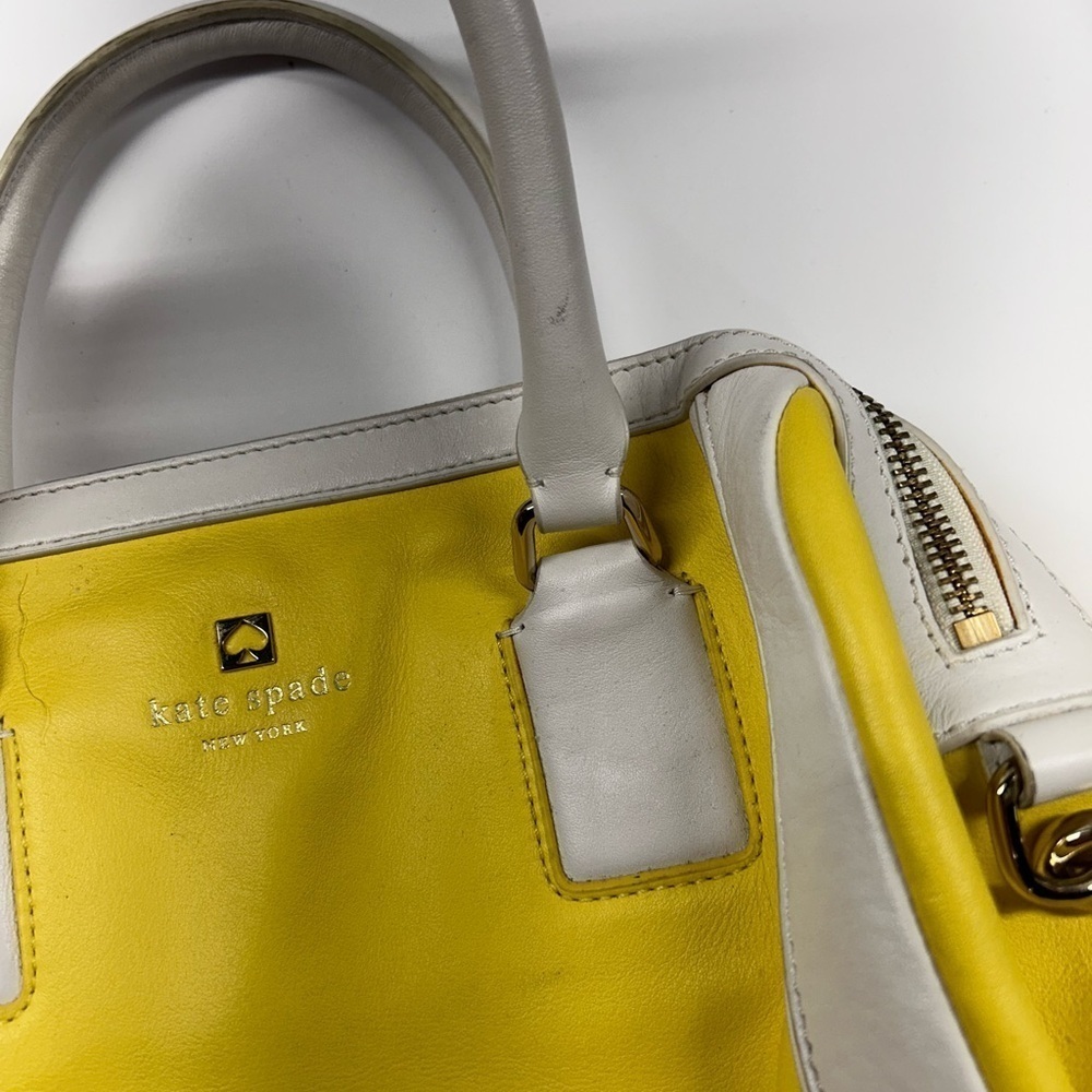 Kate Spade Blake Hudson Street Leather Satchel Crossbody Bag Limonium Yellow - Picture 3 of 12